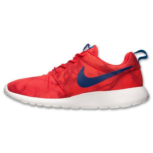 Nike Roshe Run Print Basket Homme Code de Style: 655206 640 Contester Rouge / Bleu Royal