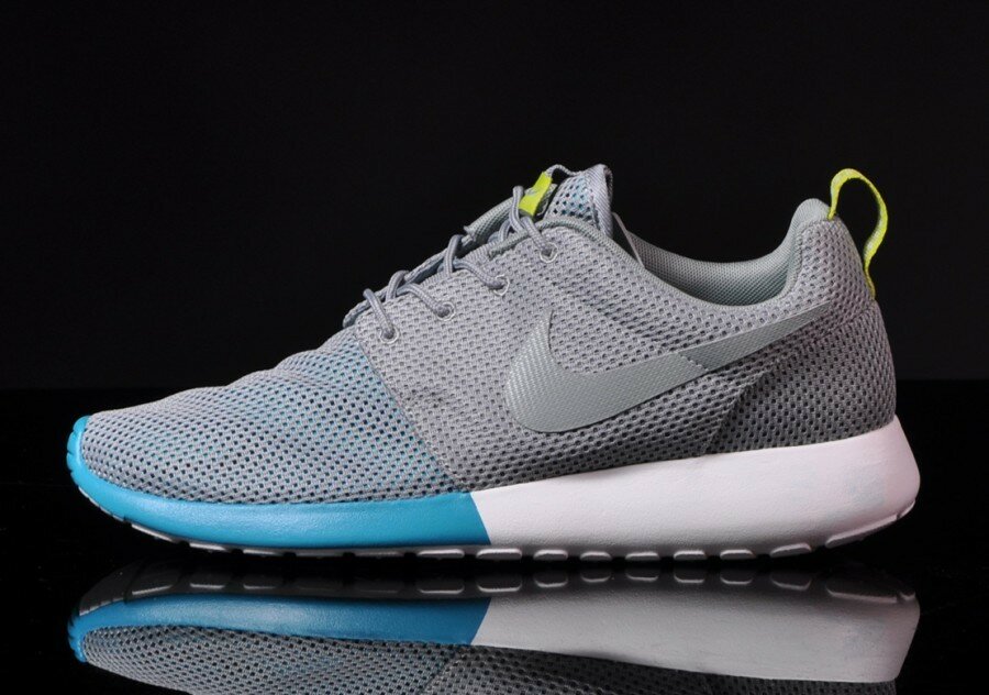 Nike Roshe Run Mesh Uppers (Tulle Empeigne) Chaussures Homme Code de Style: 11881300 Gris Bleu