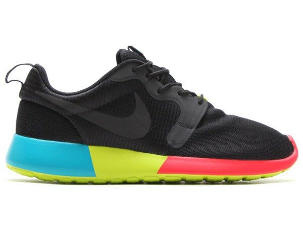 Nike Roshe Run Hyperfuse Basket Femme Code de Style: 642233-001 Noir-Vert Turbo-Venin Vert / Rouge
