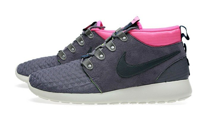 Nike Roshe Run Sneakerboot Newsprint & Smoke Chaussures Femme/Homme Code de Style: 615601-006 Gril / Flash Rose / Obsidienne Noire / Fluo