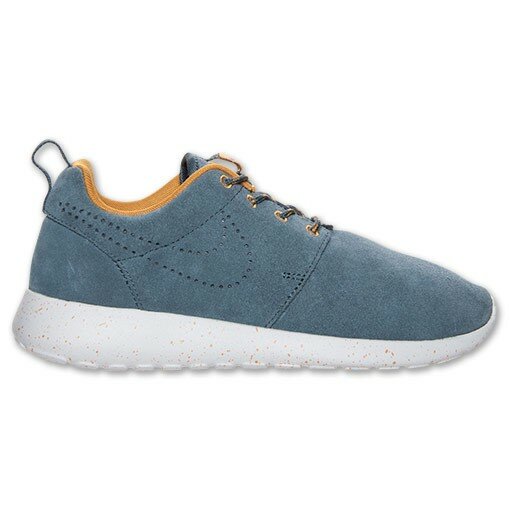 Nike Roshe Run Suede (Daim) Basket Femme Code de Style: 616747 400 Bleu Armée Foncé / Or