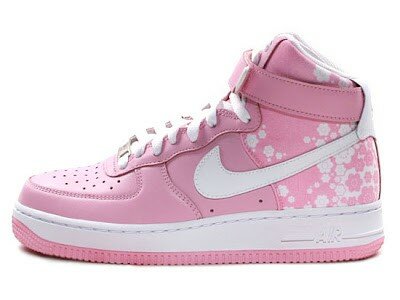 Chaussures Nike Air Force 1 High (Haute) Floral Print Femme Rose Blanc
