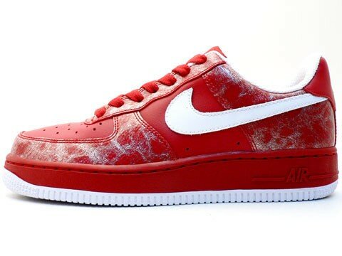 Nike Air Force 1 Low (Basse) Print Chaussures Femme Blanc Rouge