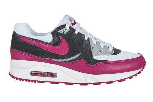 Nike Air Max Light Essential Chaussure Femme Code de Style: 624725-101 Rose Blanche Violette / Gris Foncé Loup Gris /
