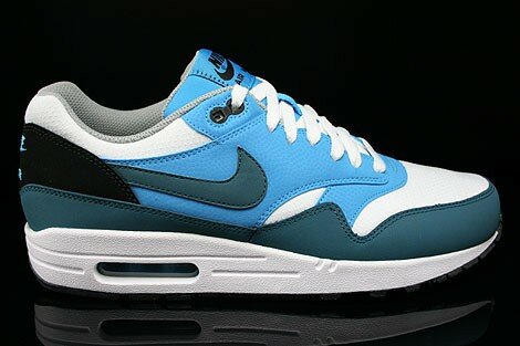 Chaussures Nike Air Max 1 Essential Night Factor Homme Code de Style: 537383-102 Blanc Bleu Sarcelle Vive Lumière Noir Gris