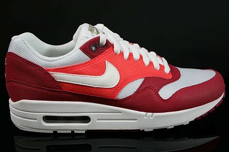 Chaussures Nike Air Max 1 Homme Code de Style: 308866-602 Héritage Base De Lumière Rouge Blanc Gris