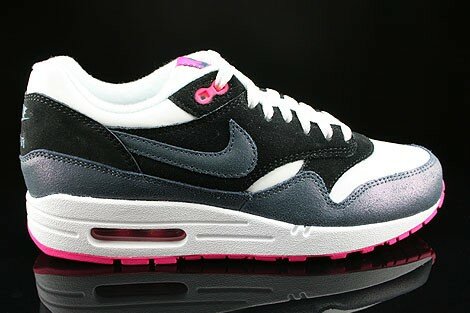 Chaussures Nike Air Max 1 Essential Femme Code de Style: 599820-102 Film Blanc Noir Rose Bleu Foncé Arsenal