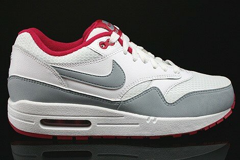 Nike Air Max 1 Essential Chaussures Femme Code de Style: 599820-104 Blanc Fuchsia Lumière Blanche Aimant Gris