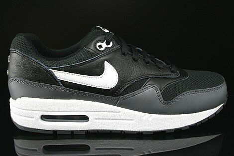 Chaussures Nike Air Max 1 GS Femme Code de Style: 555766-014 Noir Blanc Gris Foncé