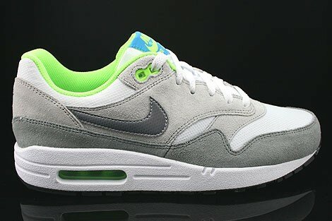 Chaussures Nike Air Max 1 GS Femme Code de Style: 555766-104 Blanc Neutre Gris Métallisé Noir Gris Fra?che
