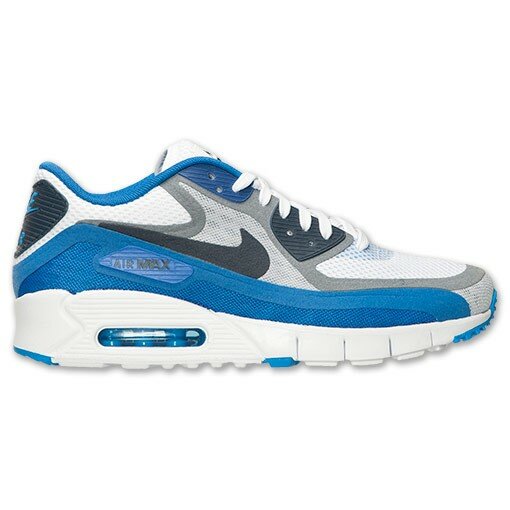 Chaussures Nike Air Max 90 Breeze Homme Code de Style: 644204 104 Blanc / Anthracite / Gris / Bleu