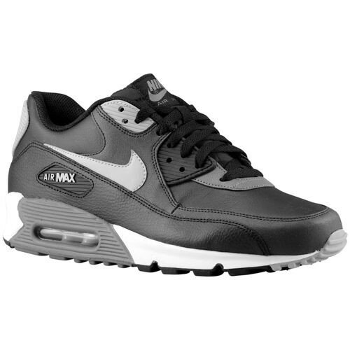 Nike Air Max 90 Essential/Leather (Cuir) Chaussures Homme Code de Style: 37384003 Noir / Gris Foncé / Argent