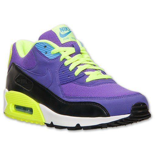 Nike Air Max 90 Essential Chaussures Homme Code de Style: 537384 500 Raisin Hyper / Noir / Fluo / Blanc / Bleu Lt