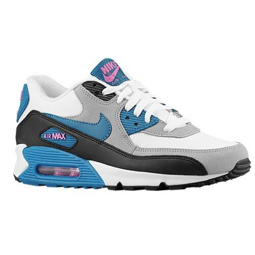 Nike Air Max 90 Essential Chaussures Femme Code de Style: 16730103 Blanc / Gris De Cuirassé / Cyan Bleu Azur Noir /