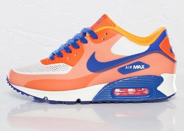 Chaussures Nike Air Max 90 Hyperfuse Prm Femme Code de Style: 454460-100 Voile Pourpre Hyper-Totale D'Agrumes Bleu Vif