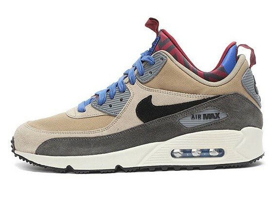 Chaussures Nike Air Max 90 Sneakerboot PRM "Bamboo" Sable / Kaki / Gris / Bleu / Rouge / Noir / Voile