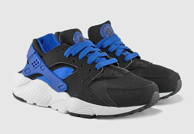 Basket Nike Air Huarache GS Code de Style: 654275-005 Lyon Bleu Blanc Noir