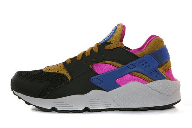 Basket Nike Air Huarache Homme Code de Style: 318429-011 Noir Marron Fuchsia Jeu Flash Royale