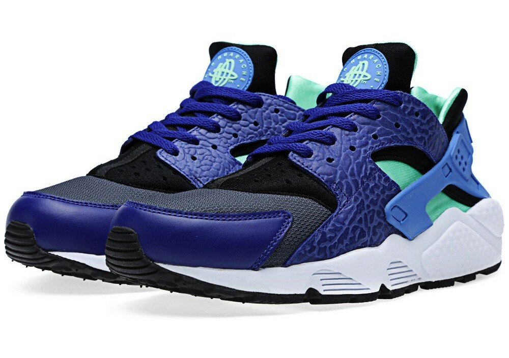 Basket Nike Air Huarache OG Elephant Homme Code de Style: 318429-443 Bleu Foncé / Bleu Royal Héros