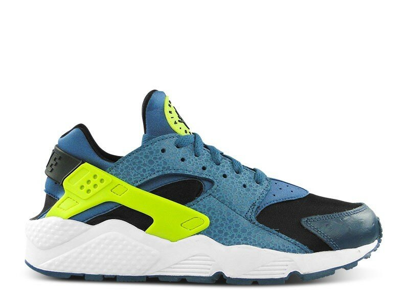 Nike Air Huarache Safari Basket Homme Code de Style: 318429 043 Noir / Bleu De L'Espace - Fluo