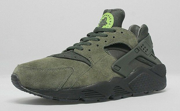 Basket Nike Air Huarache Suede (Daim) Femme Fret Vert Kaki / Sequoia