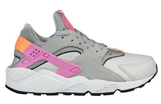 Nike Air Huarache Chaussures Femme Gris Orange Atomique Et Rouge Violet "