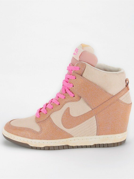 Nike Dunk Sky High (Haute) Baskets Compensées Femme Rose Métallique