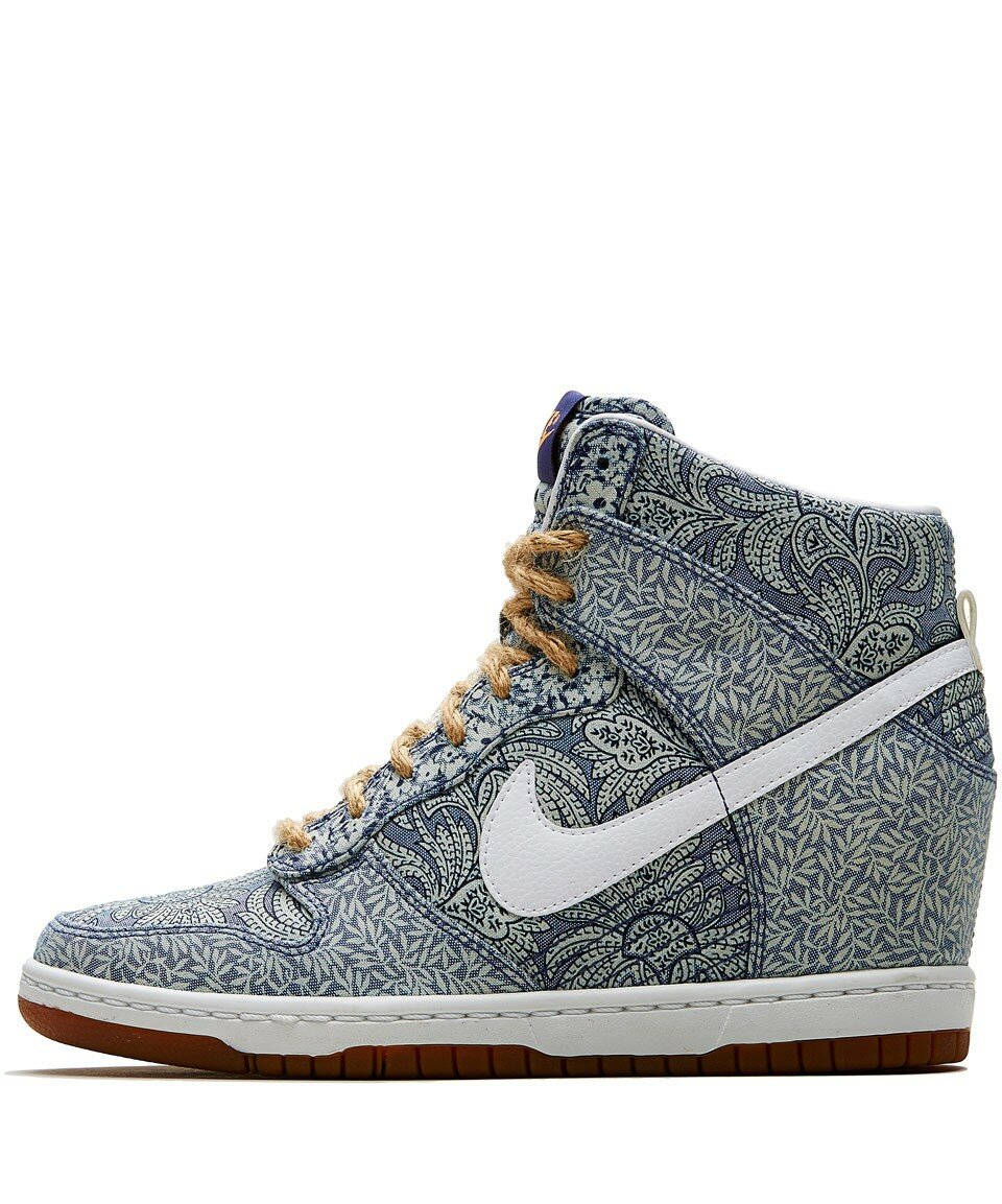 Baskets Nike Dunk Sky High (Haute) Lora Liberty Print Wedge Femme Couronne Bleu Clair