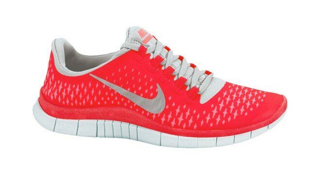 Chaussure de Course Nike Free 3.0 V4 Femme Rouge Argent Platine