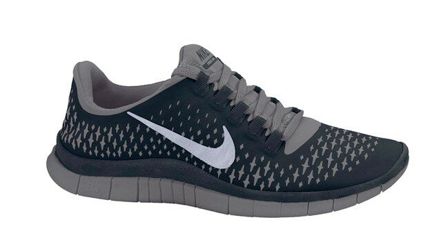 Chaussure de Course Nike Free 3.0 V4 Femme Anthracite Platine Blanc Gris