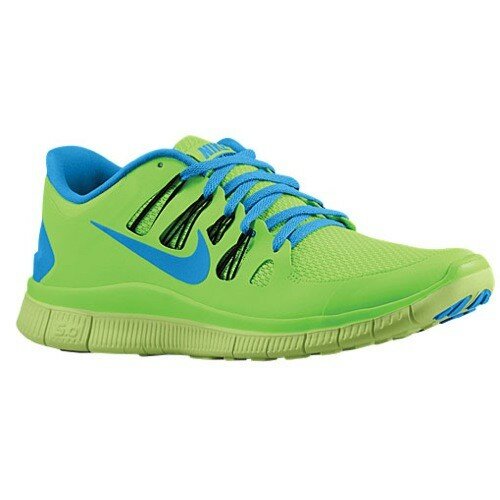 Nike Free 5.0+ Chaussure de Course Homme Flash Chaux / Noir / Liquide Chaux / Héros Bleu