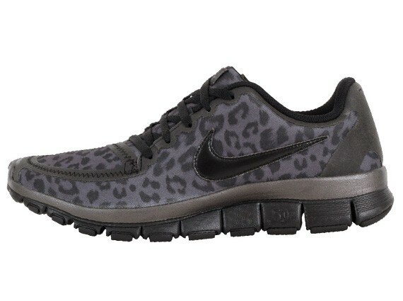 Nike Free 5.0 V4 "Leopard" Chaussures de Running Femme Code de Style: 511281-013 Gris Foncé / Gris Foncé Noir Métallique