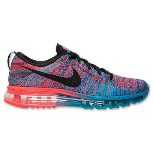 Nike Flyknit Air Max Multicolore Chaussures de Running Homme Code de Style: 620469 401 Lagon Bleu / Pourpre Noir Brillant