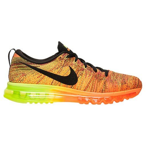 Nike Flyknit Air Max Multicolore Chaussures de Running Homme Code de Style: 620469 801 D'Orange Total / Noir Fluo-Fireberry