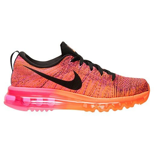 Nike Flyknit Air Max Multicolore Chaussure de Course Femme Code de Style: 620659 800 D'Orange Total / Noir Rose Pow-Fireberry