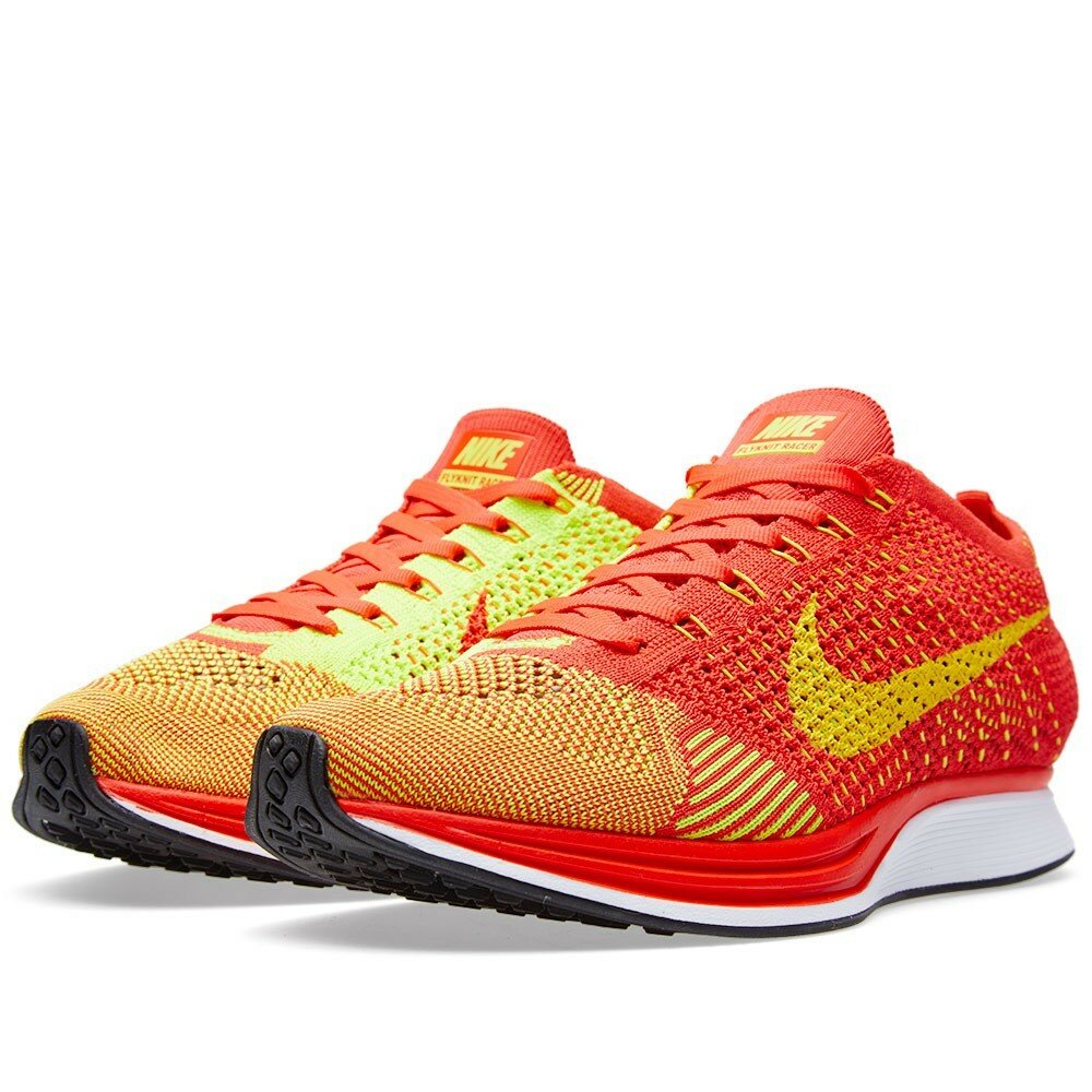 Chaussures de Running Nike Flyknit Racer Homme Code de Style: 526628-601 Pourpre Lumineux Et Fluo