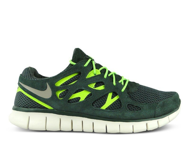 Chaussures de Running Nike Free Run 2+ Homme Code de Style: 537732 303 Verte Vintage / Gris - ?clair Chaux