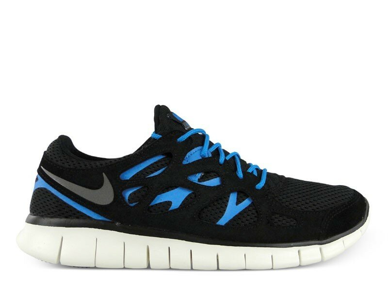 Chaussure de Course Nike Free Run 2+ Homme Code de Style: 537732 002 Noir / Gris Foncé - Noir - Héros Bleu