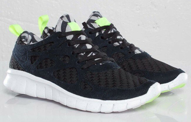 Liberty x Nike Femme Free Run+ 2 Lotus Jazz Chaussures Femme Noir / Blanc / Néon