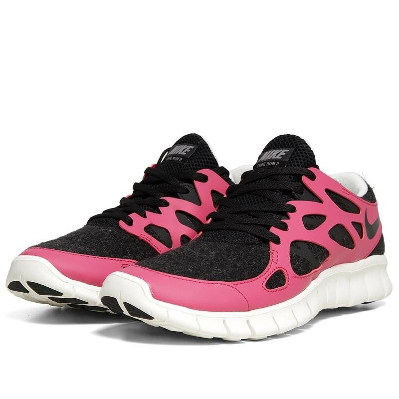 Nike Free Run 2+ EXT Chaussures de Running Femme Code de Style: 536746 016 Noir Et Fireberry