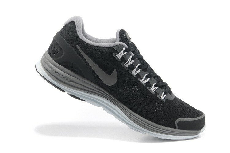 Nike Lunarglide 4 Chaussures de Running Homme Charbon Noir Blanc Gris