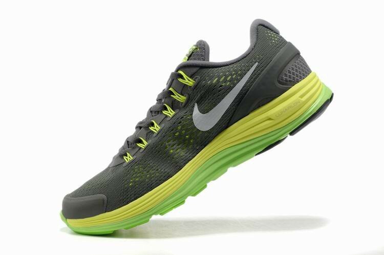 Nike Chaussures de Running Lunarglide 4 Homme Jaune Citron Vert Gris Blanc Platine