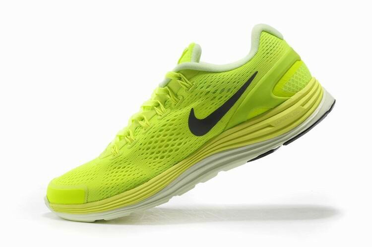 Nike Chaussures de Running Lunarglide 4 Homme Fluo Anthracite