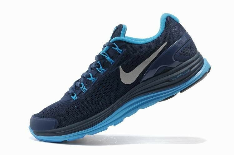 Nike Chaussures de Running Lunarglide 4 Homme Oxford Bleu / Bleu Dodger / Platine