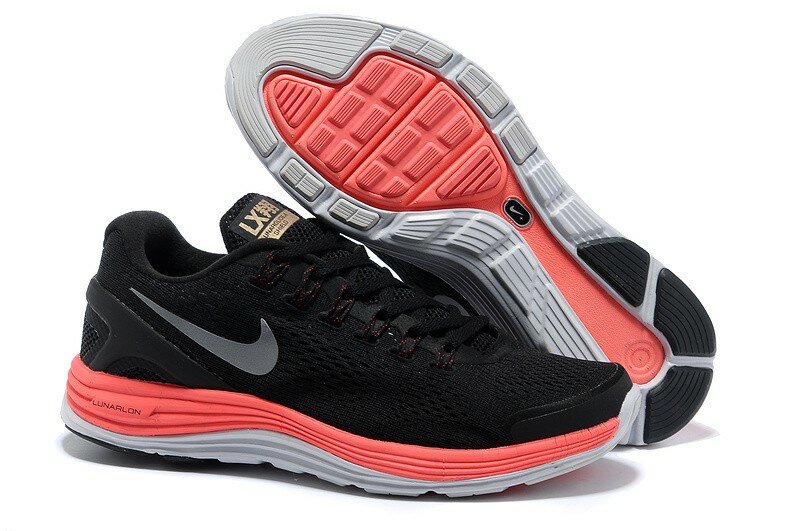 Liu Xiang x Nike Lunarglide 4 Chaussures de Running Homme Noir / Rose Corail / Cadets Gris