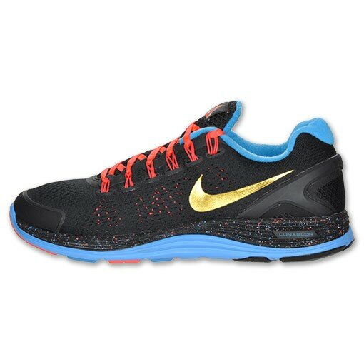 Nike Lunarglide 4 Chicago Edition Chaussures de Running Homme Bleu / Rouge / Or / Noir