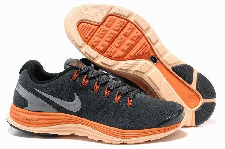 Chaussures Nike Lunarglide 4 Ext Suede (Daim) Homme Ardoise Gris Foncé / Orange / Noir