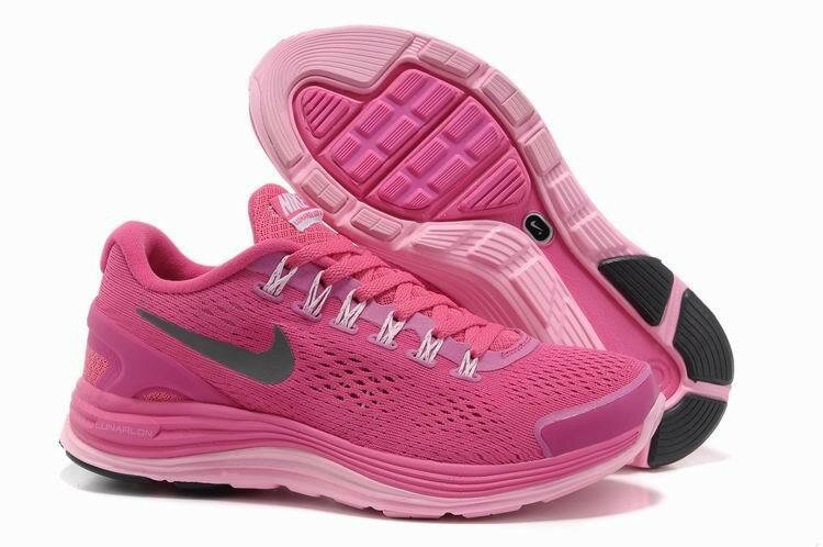 Chaussures Nike Lunarglide 4 Femme Rose Gris Foncé