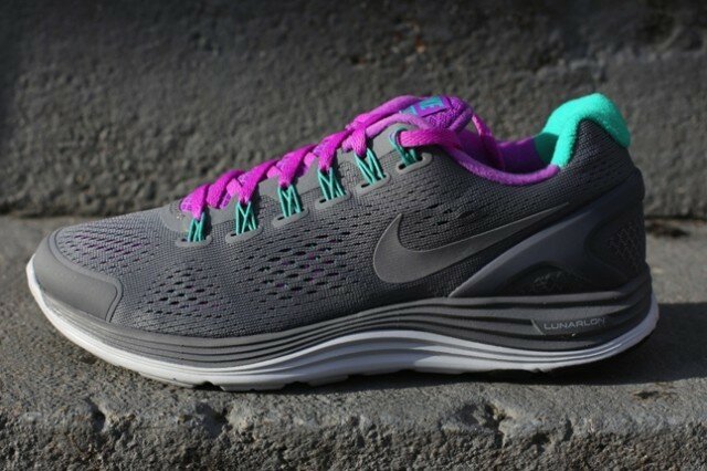 Nike Lunarglide+ 4 Grapes Chaussures de Running Femme Cool Grey / Laser Violet / Bleu Sarcelle