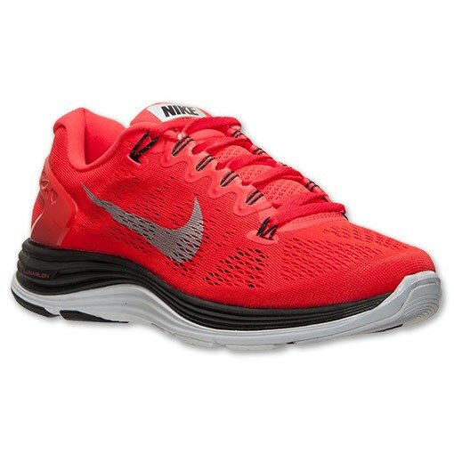 Chaussures Nike Lunarglide+ 5 Homme Blanc Rouge Noir De Platine